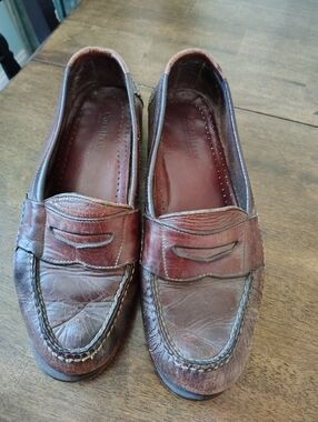 Cole Haan Brown Leather Penny Loafers Size 9M Italy